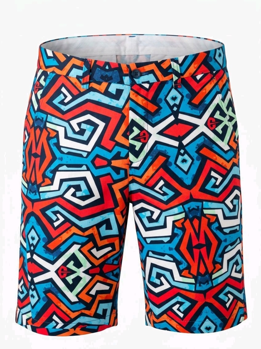 Hreski Men's Colorful Abstract Print Golf Shorts